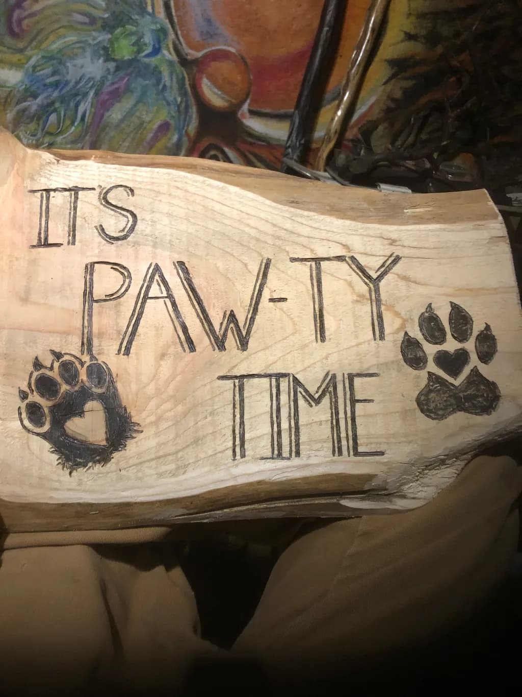 Paw-Ty Time Wood Sign