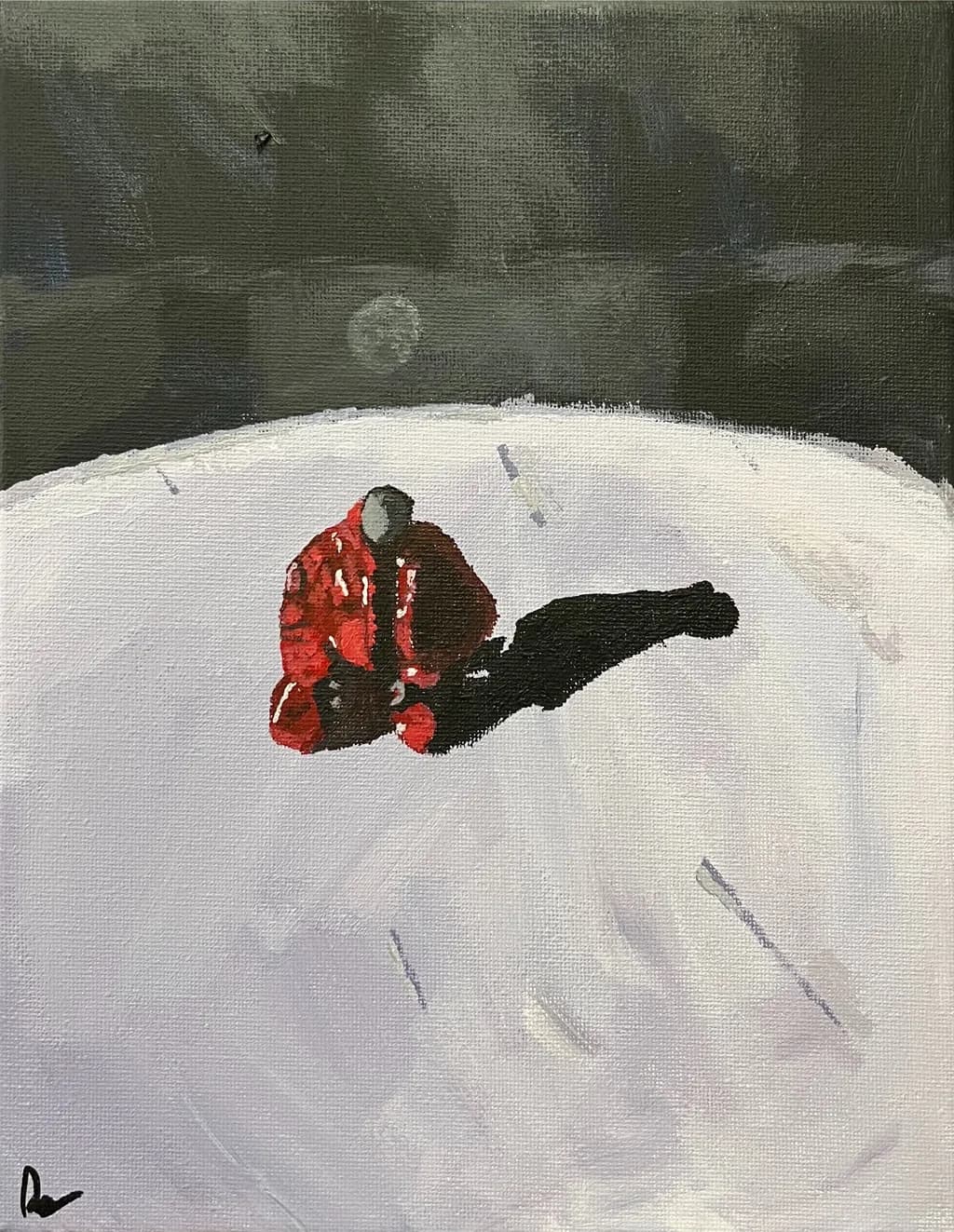 Red Coat on Snow