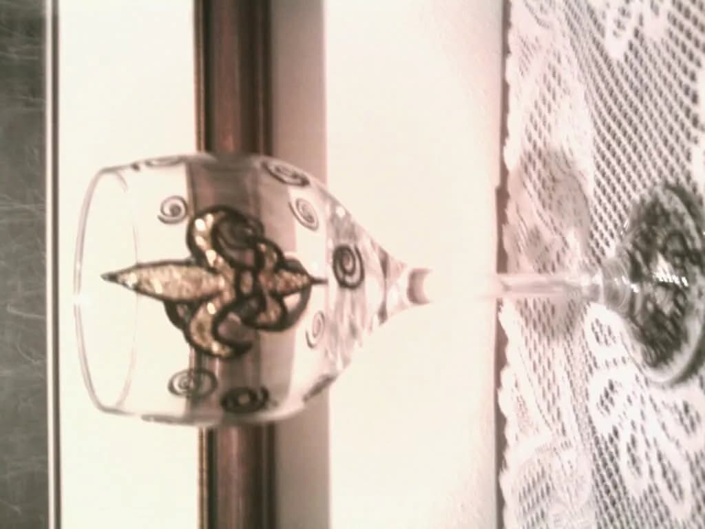 Decorated Wine Glass