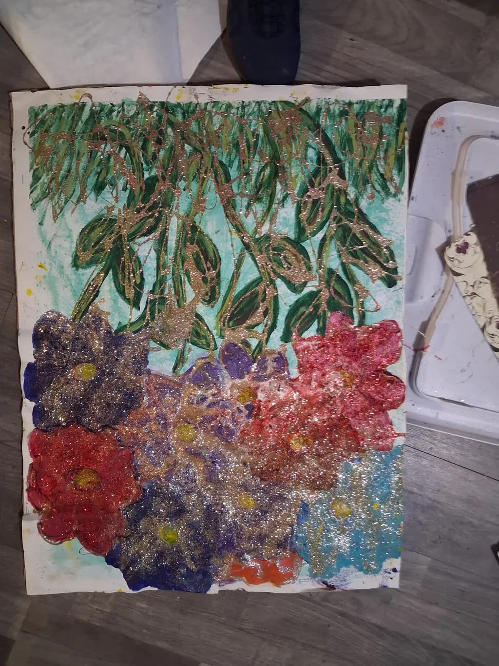 Glittered Floral Bouquet