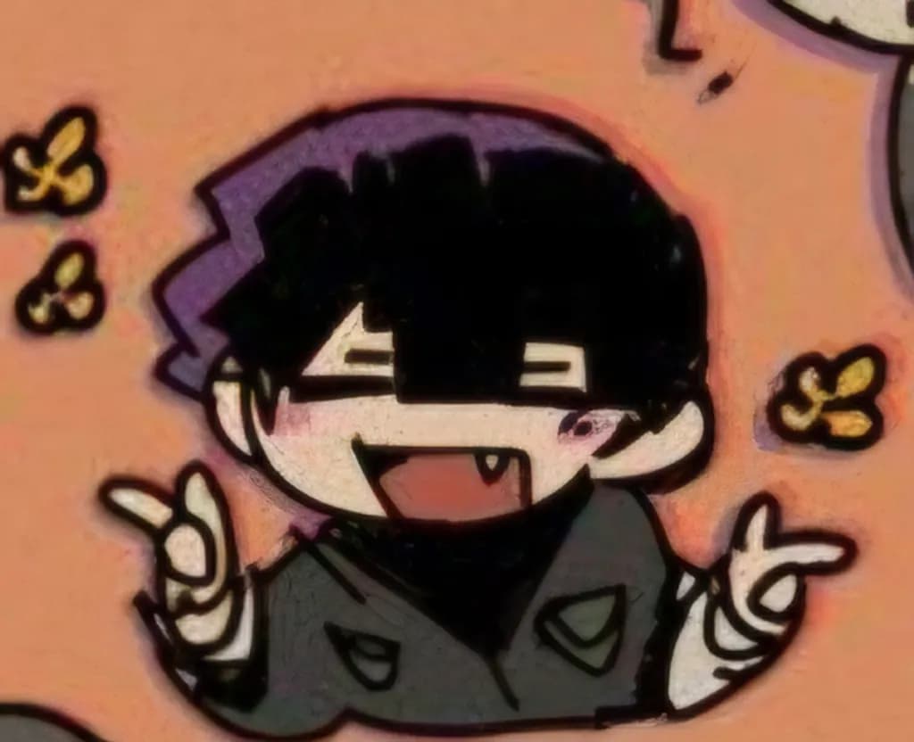 Smiling Character with Butterflies