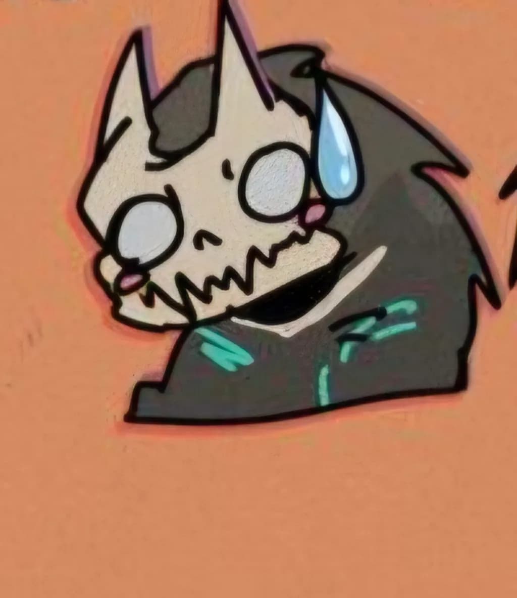 Sweat Drop Skull Cat