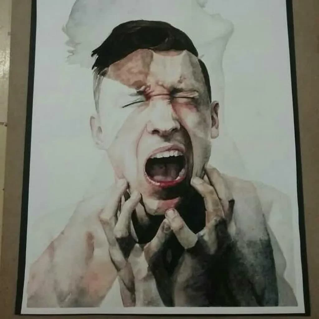 Screaming Man Portrait