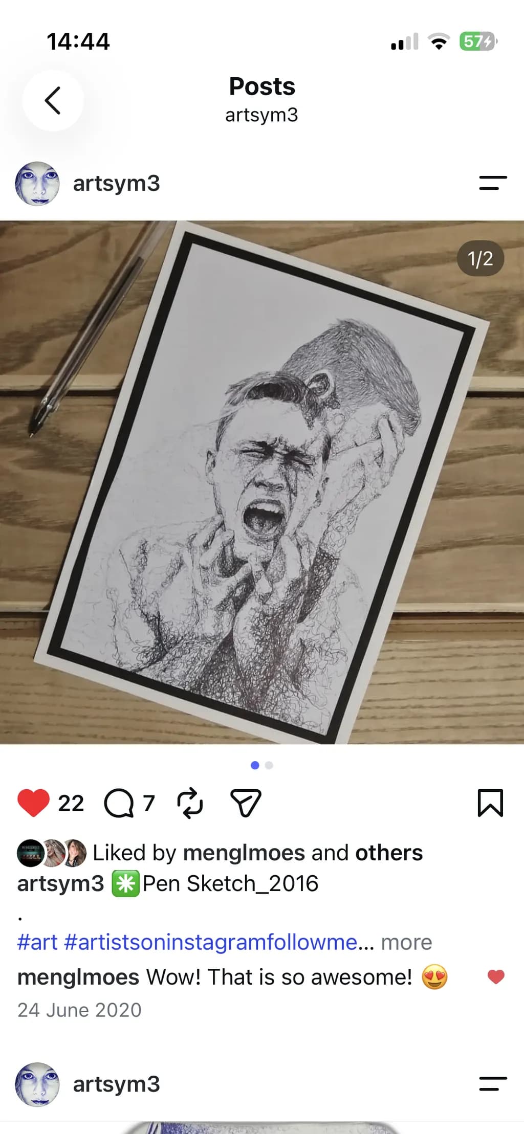 Pen Sketch Scream