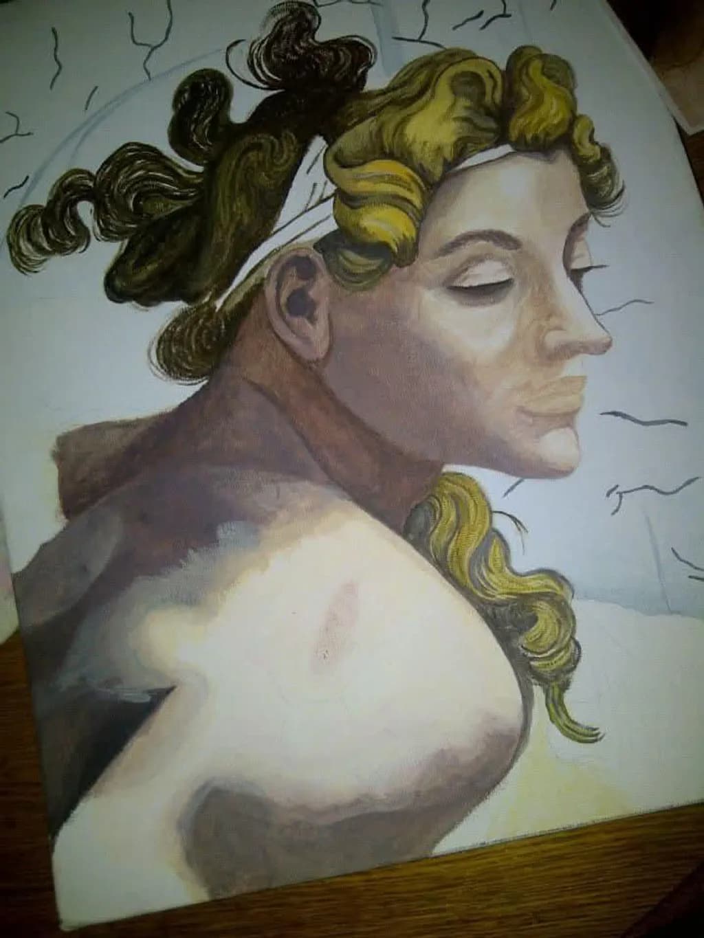 Portrait with Curled Hair