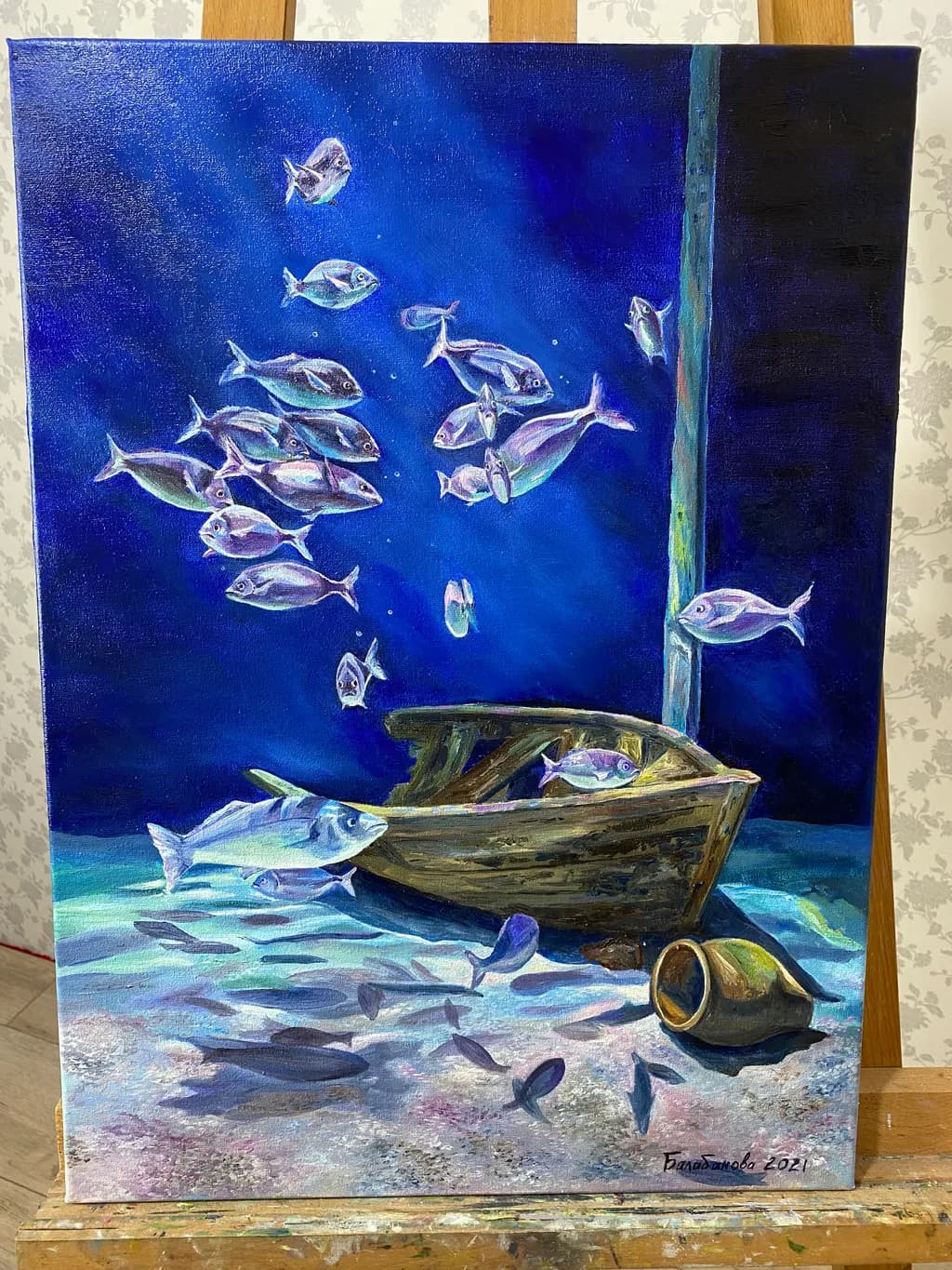 Sunken Boat with Fish