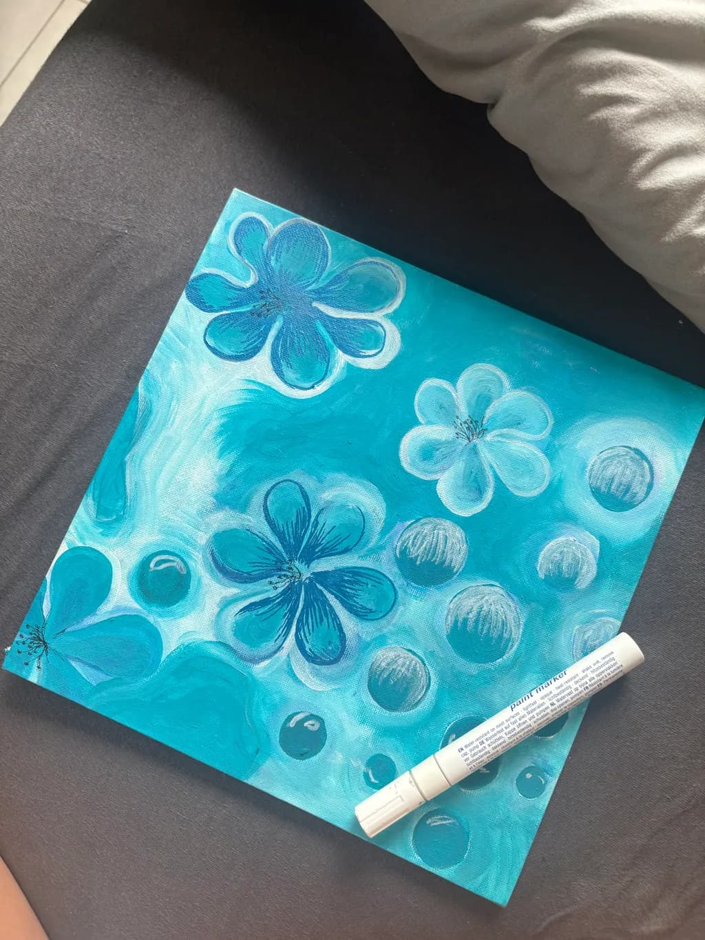 Blue Floral Bubbles