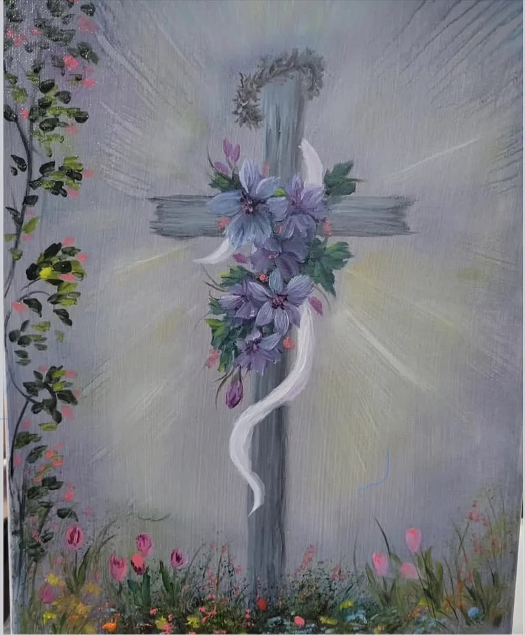 Cross and Flowers