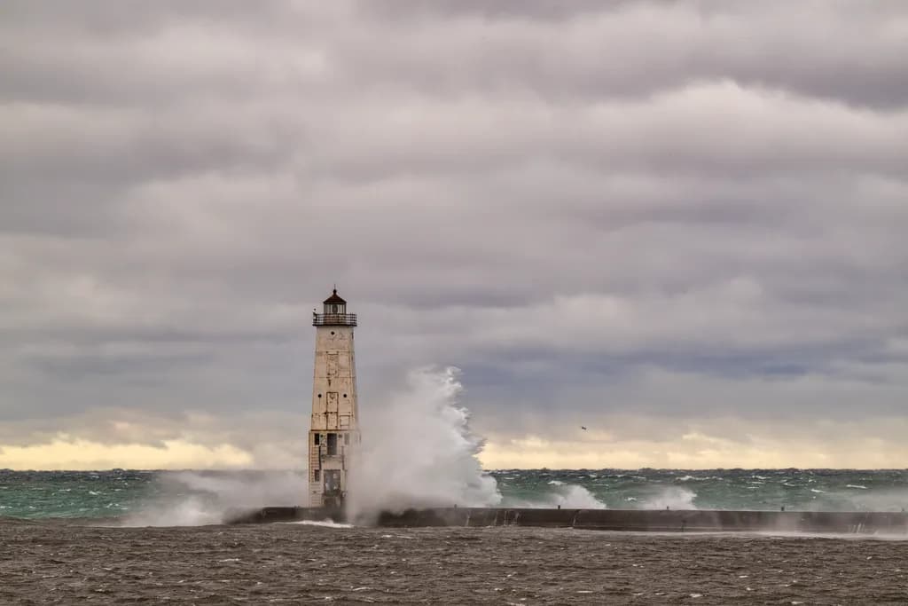 Lighthouse Storm Waves