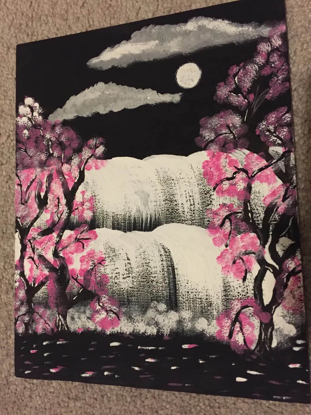 Moonlit Waterfall Blossoms