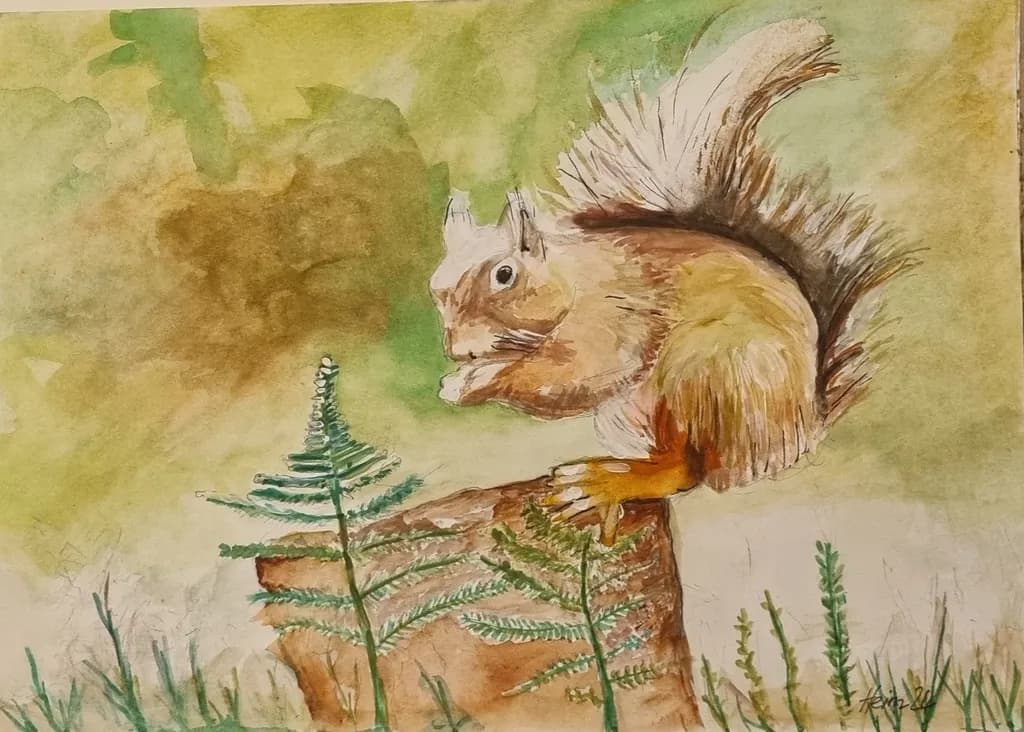 Squirrel on Stump