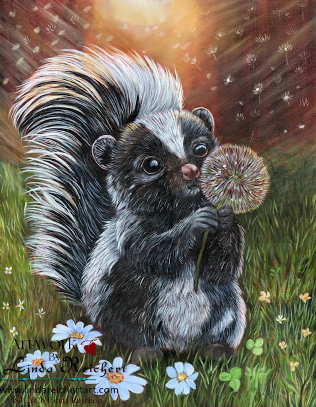 Skunk and Dandelion