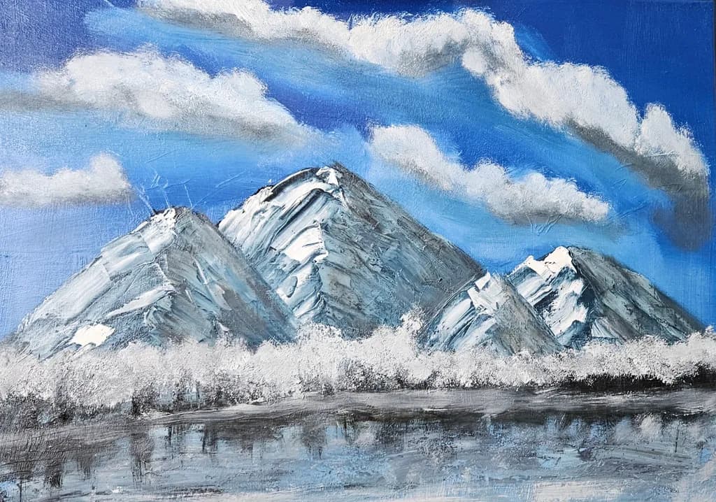 Snowy Mountain Reflection