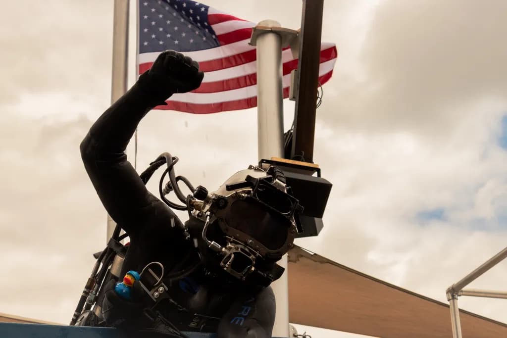 Diver with Flag