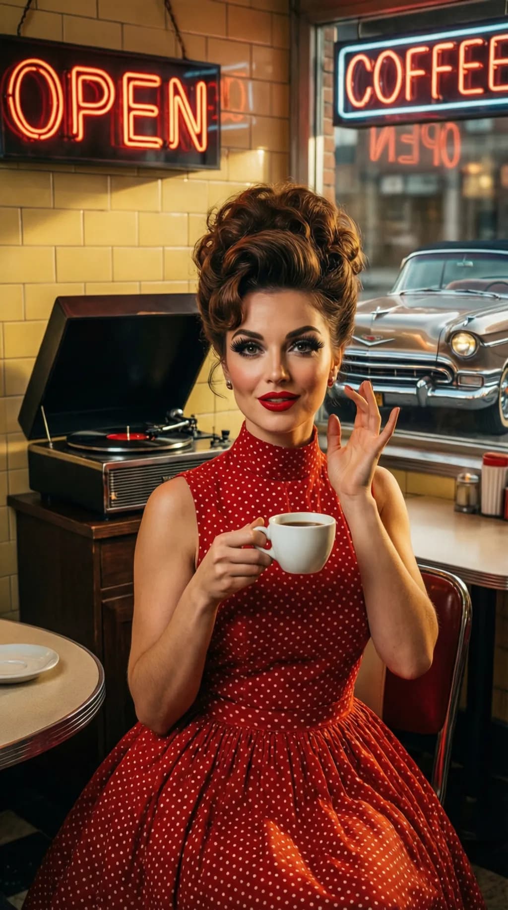 Retro Diner Coffee Scene