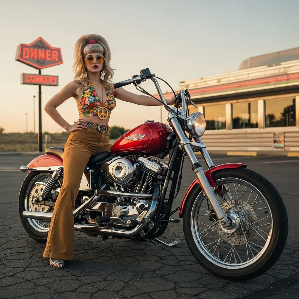 Retro Motorcycle Rider