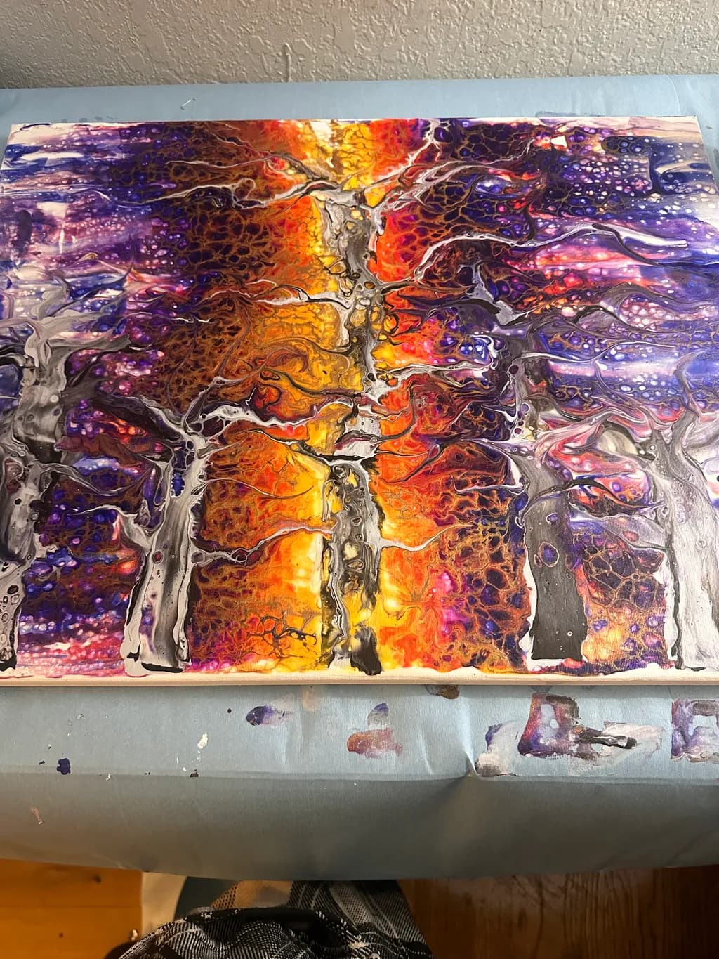 Fiery Forest Trees