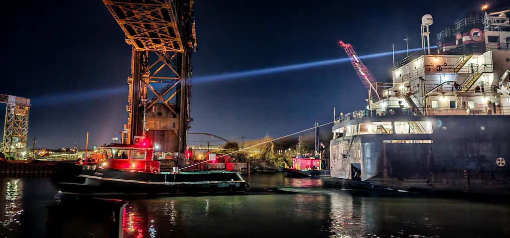 Night Harbor Scene