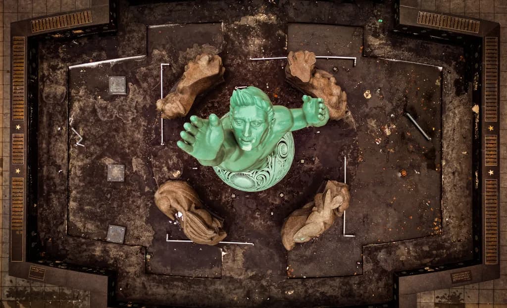 Aerial Statue View