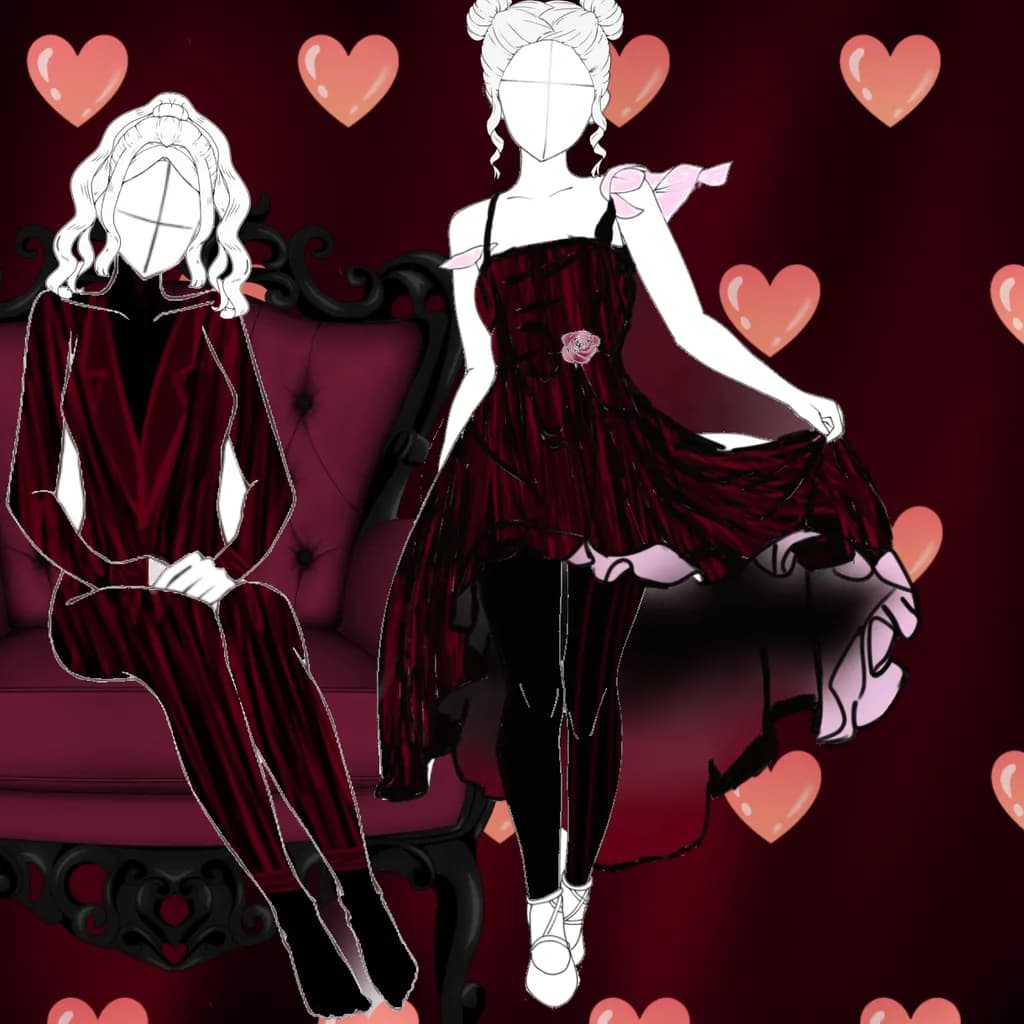 Elegant Duo Hearts