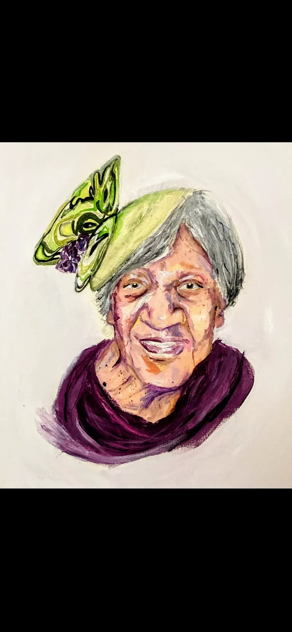 Woman in Green Hat