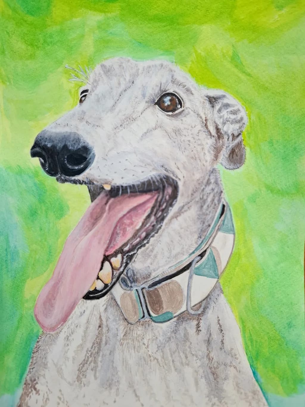 Happy Greyhound Portrait