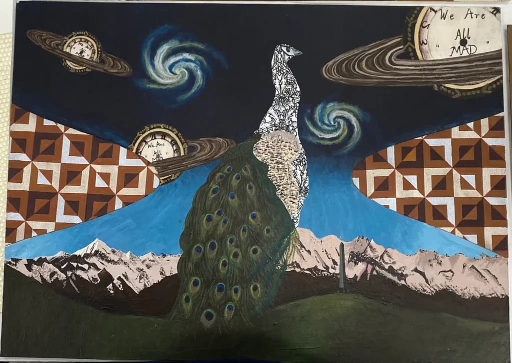 Peacock Among Mountains