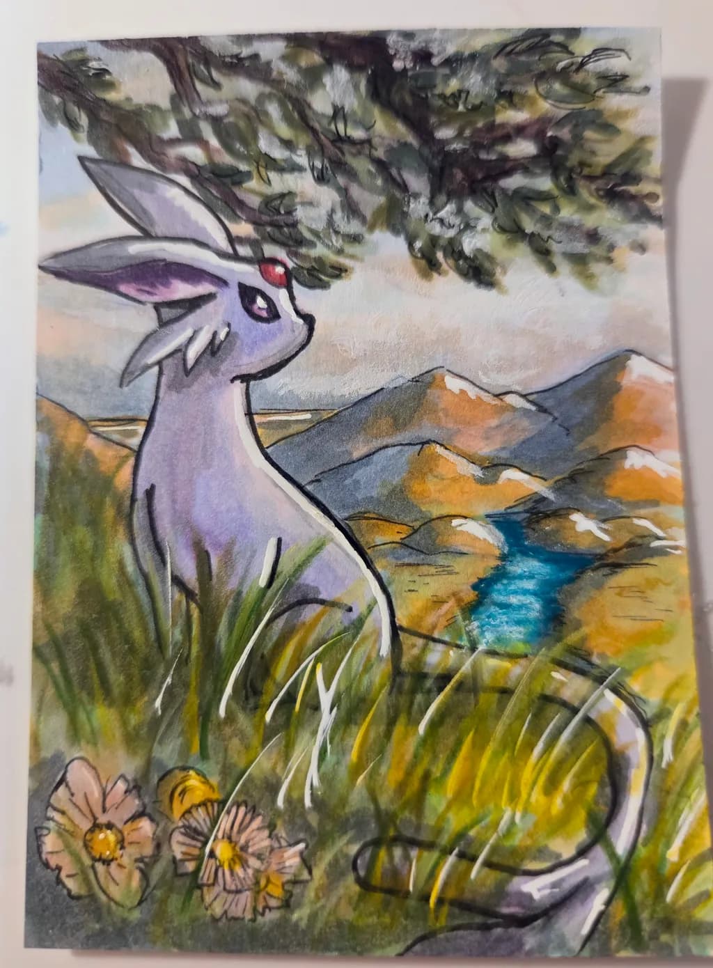 Mountain View with Creature