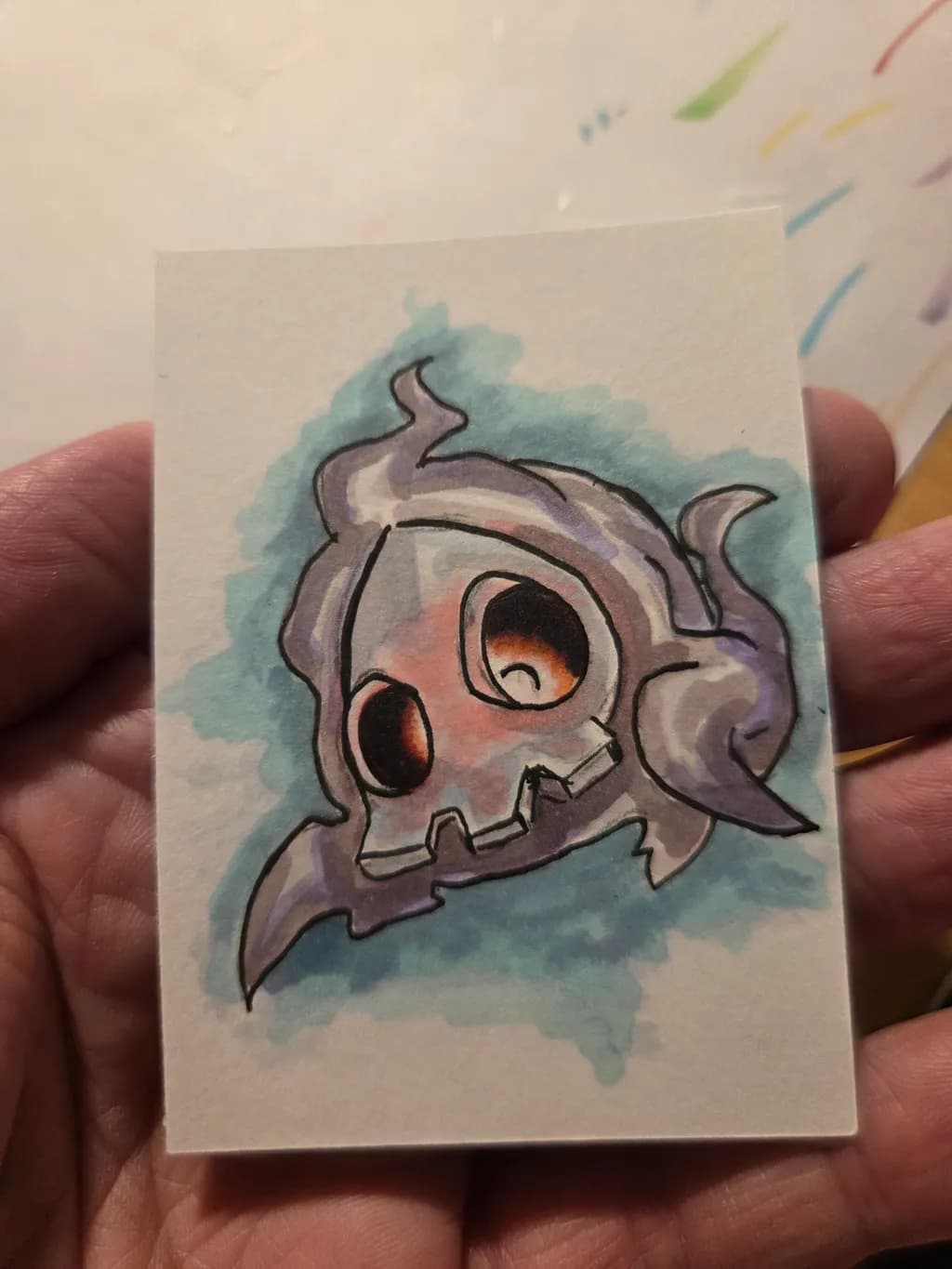 Skull in Blue Background