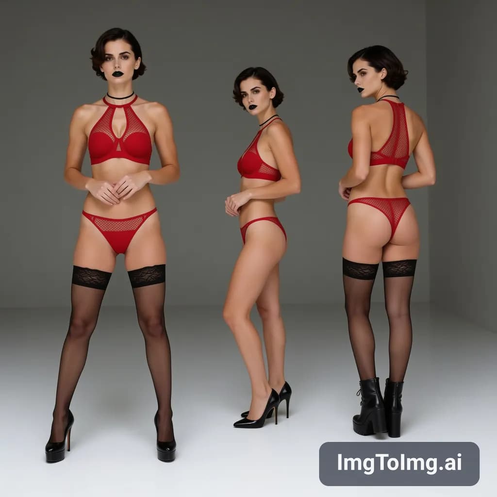 Red Lingerie Set Trio