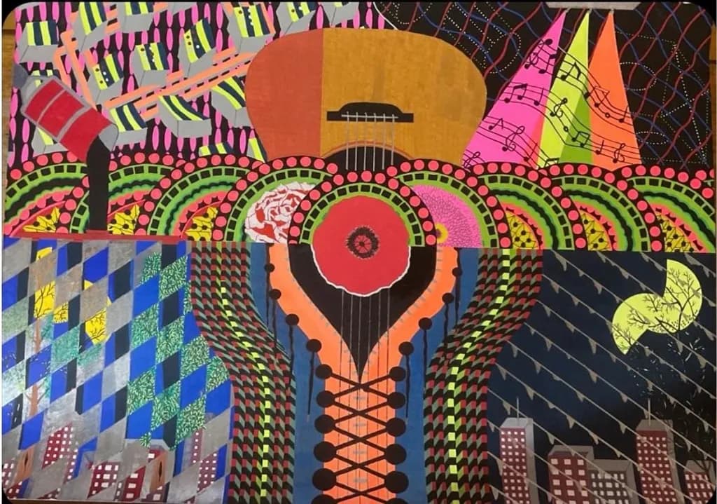 Guitar Cityscape Rhythm