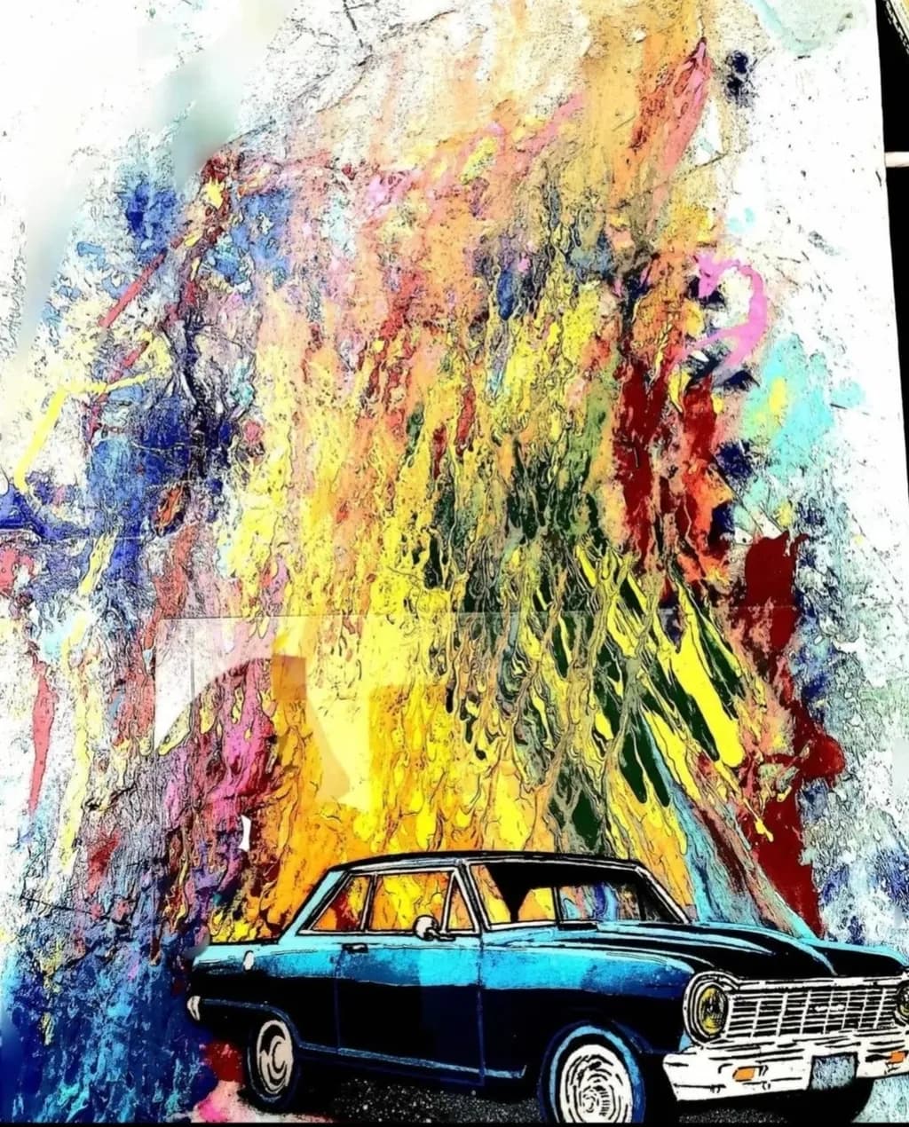 Blue Car Abstract