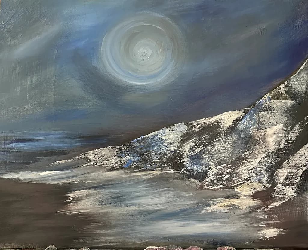 Moonlit Mountain Shore
