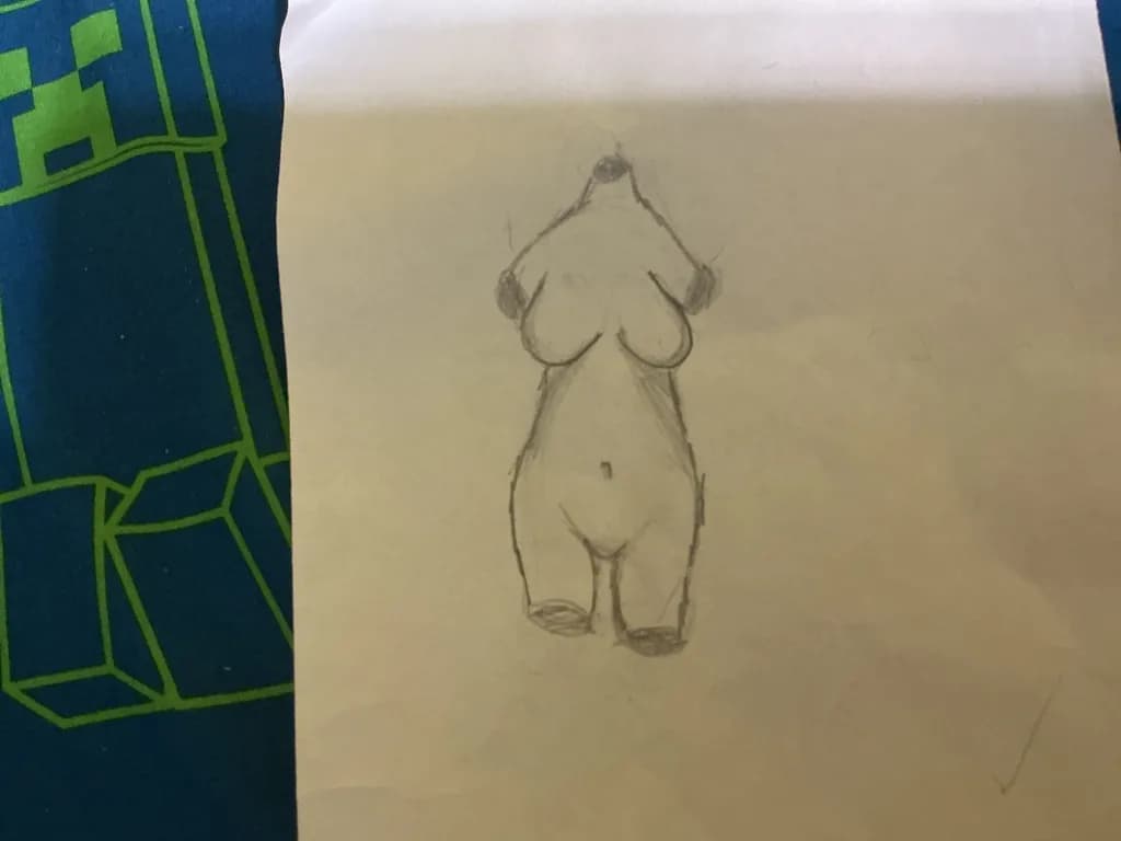 Nude Female Torso Sketch