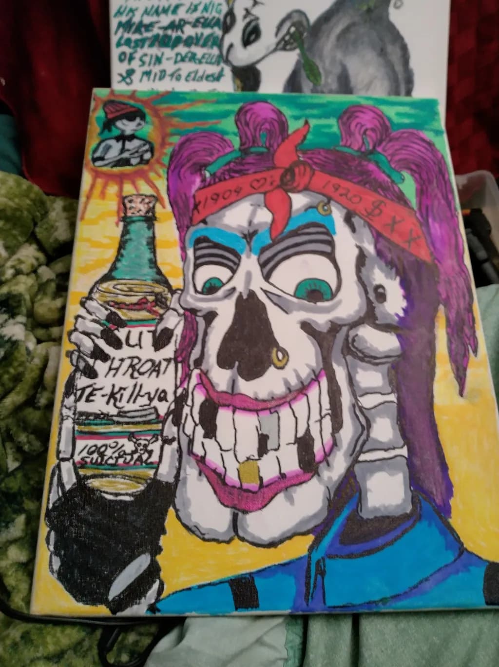 Skull with Bottle