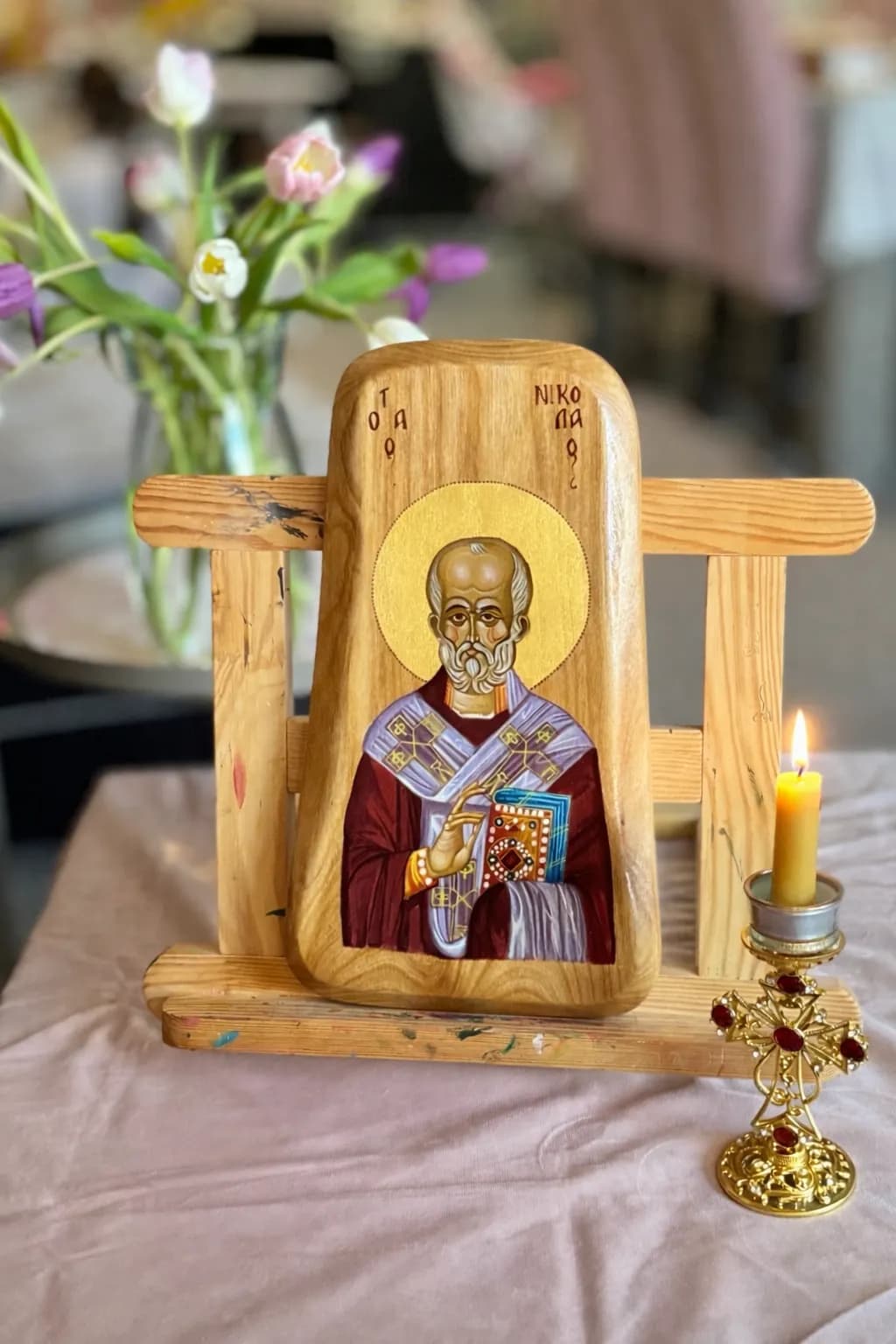 Saint Nicholas Icon on Wood