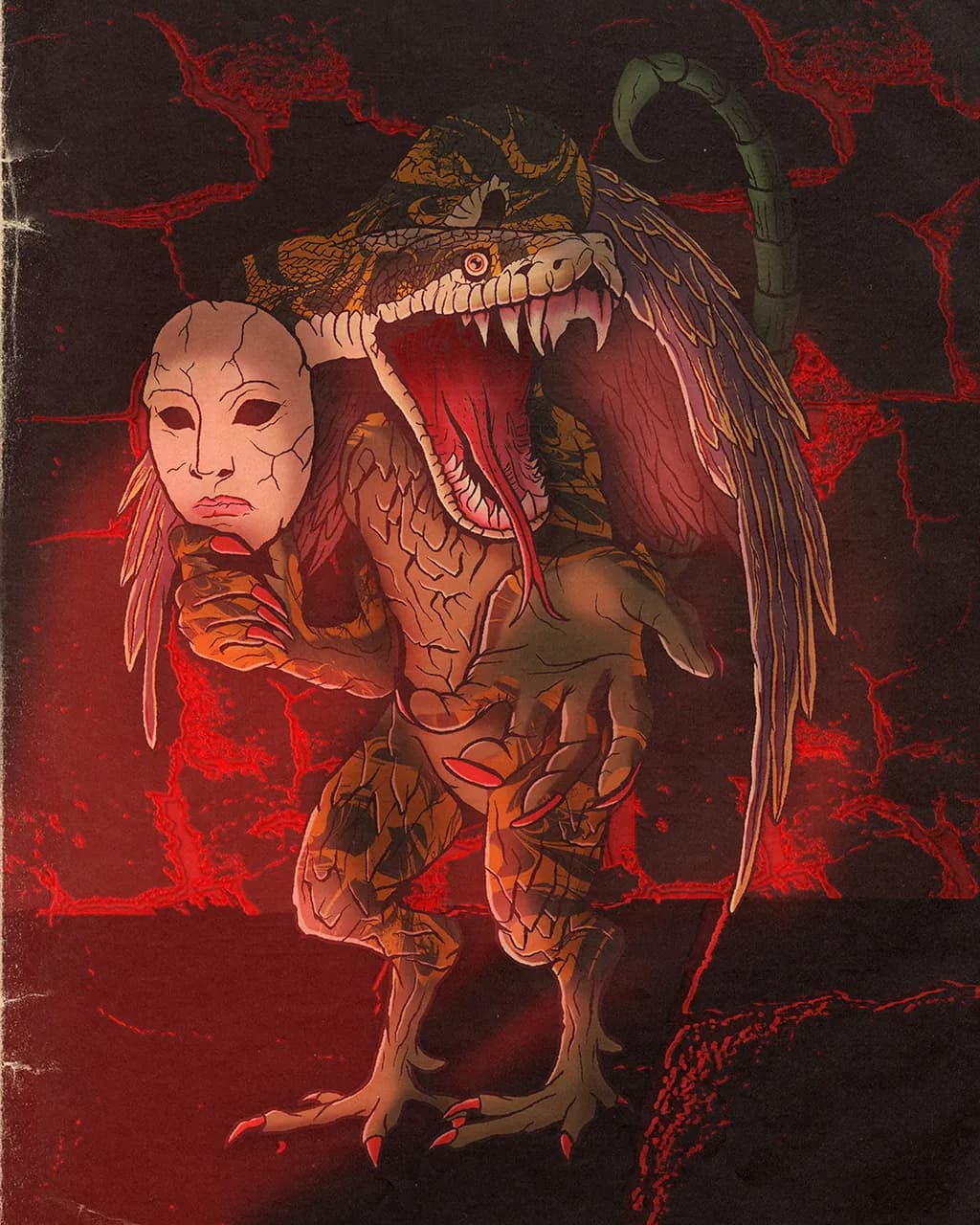 Demon Serpent with Mask