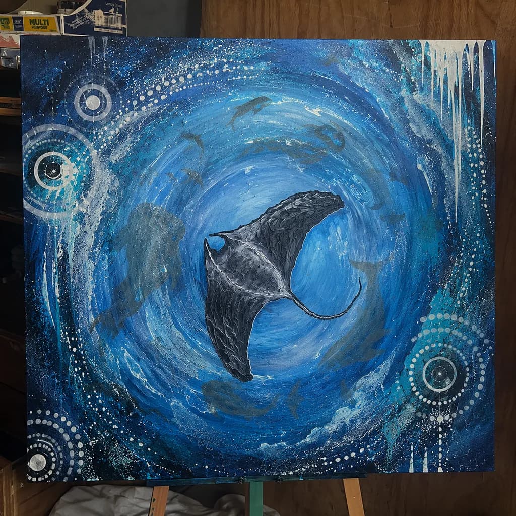 Manta in Ocean Vortex
