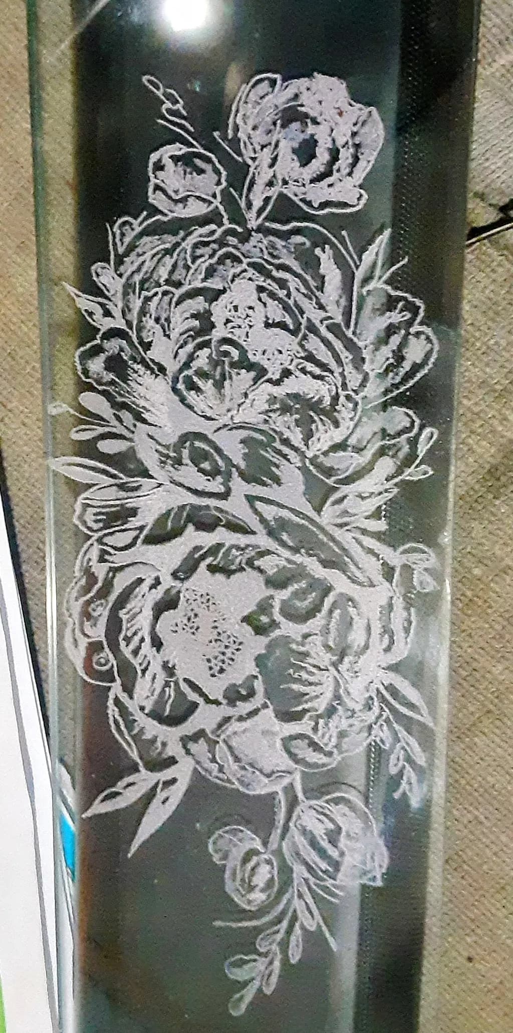 Floral Etching on Glass