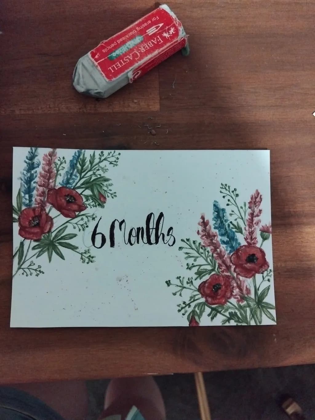 Floral 6 Months Card