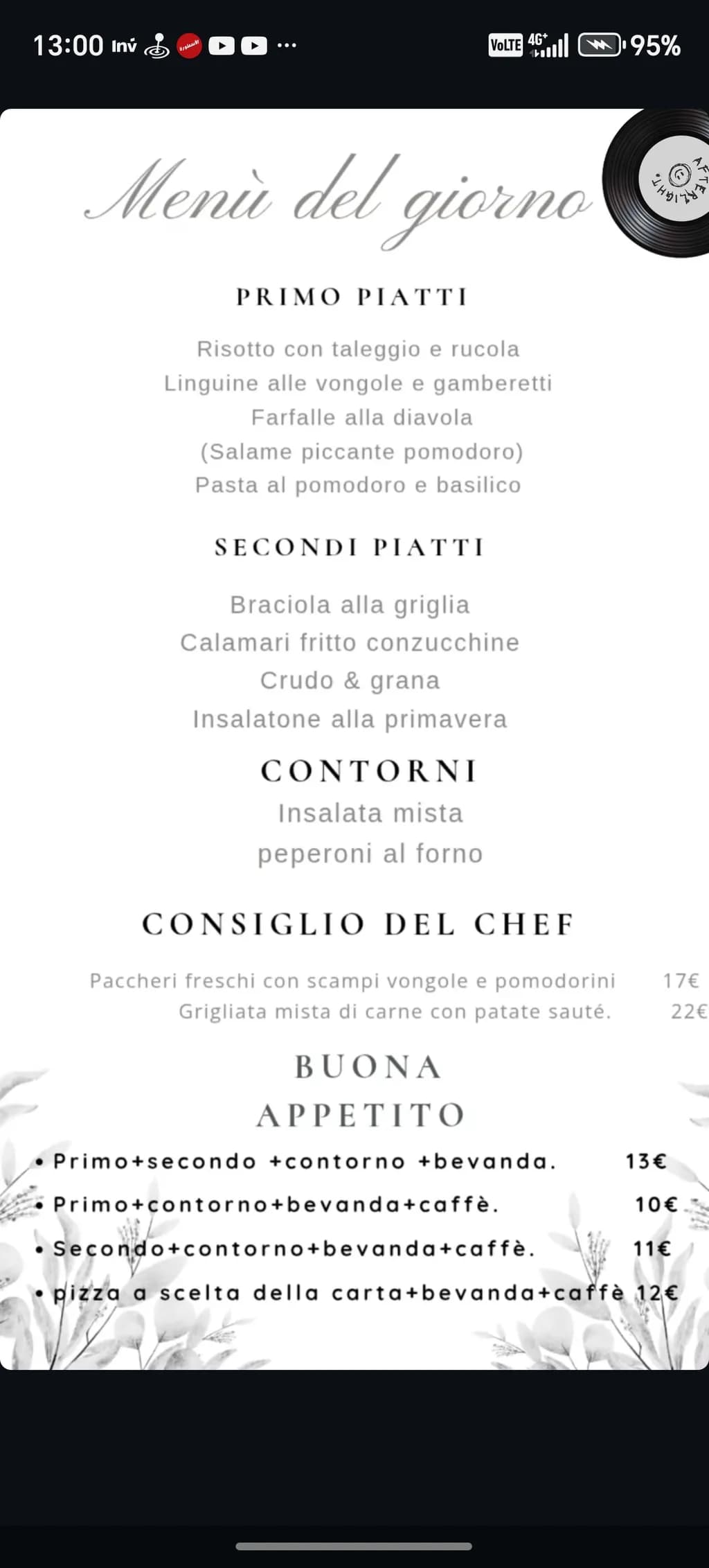 Menu del Giorno