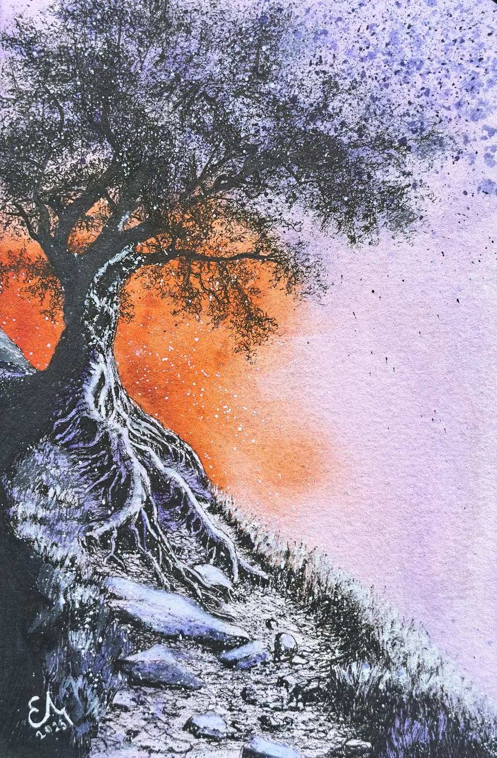 Tree on Rocky Path