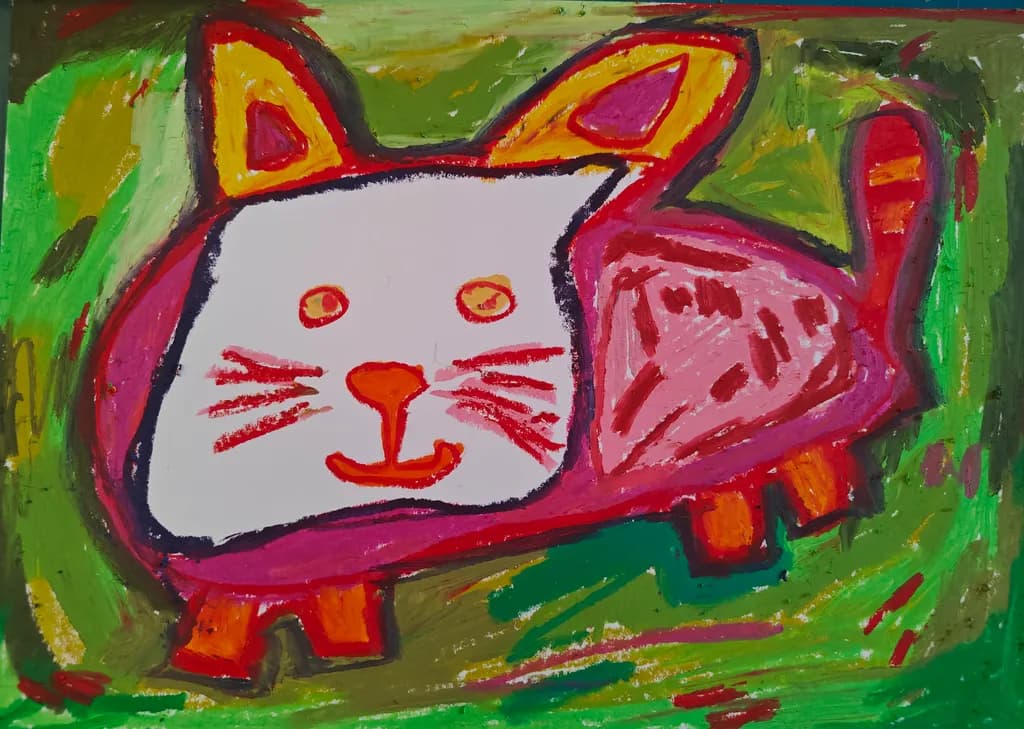 Colorful Cat Painting