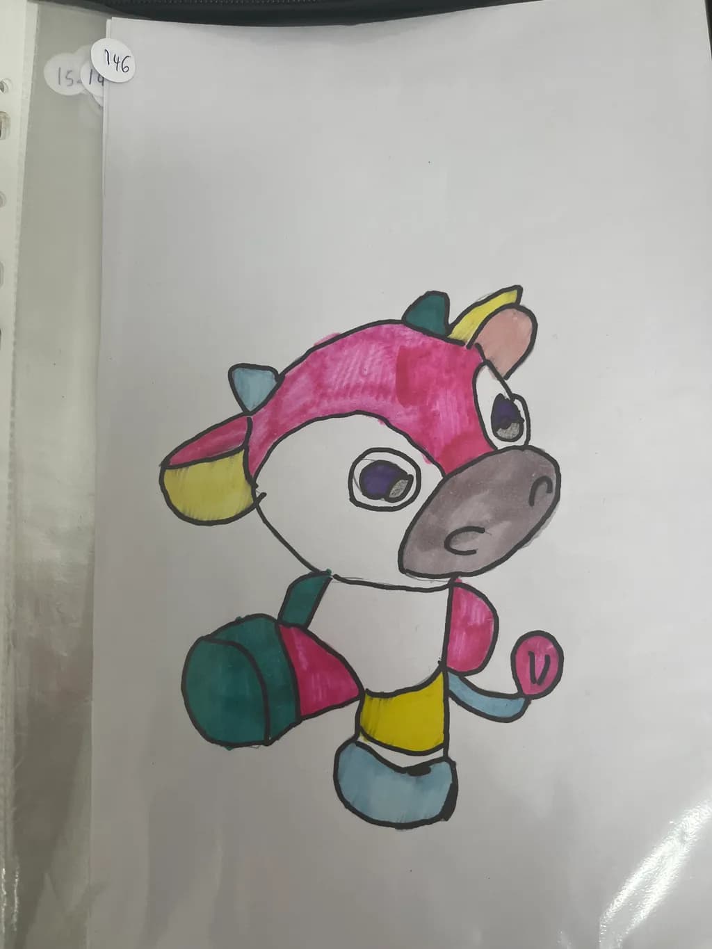 Colorful Cartoon Cow