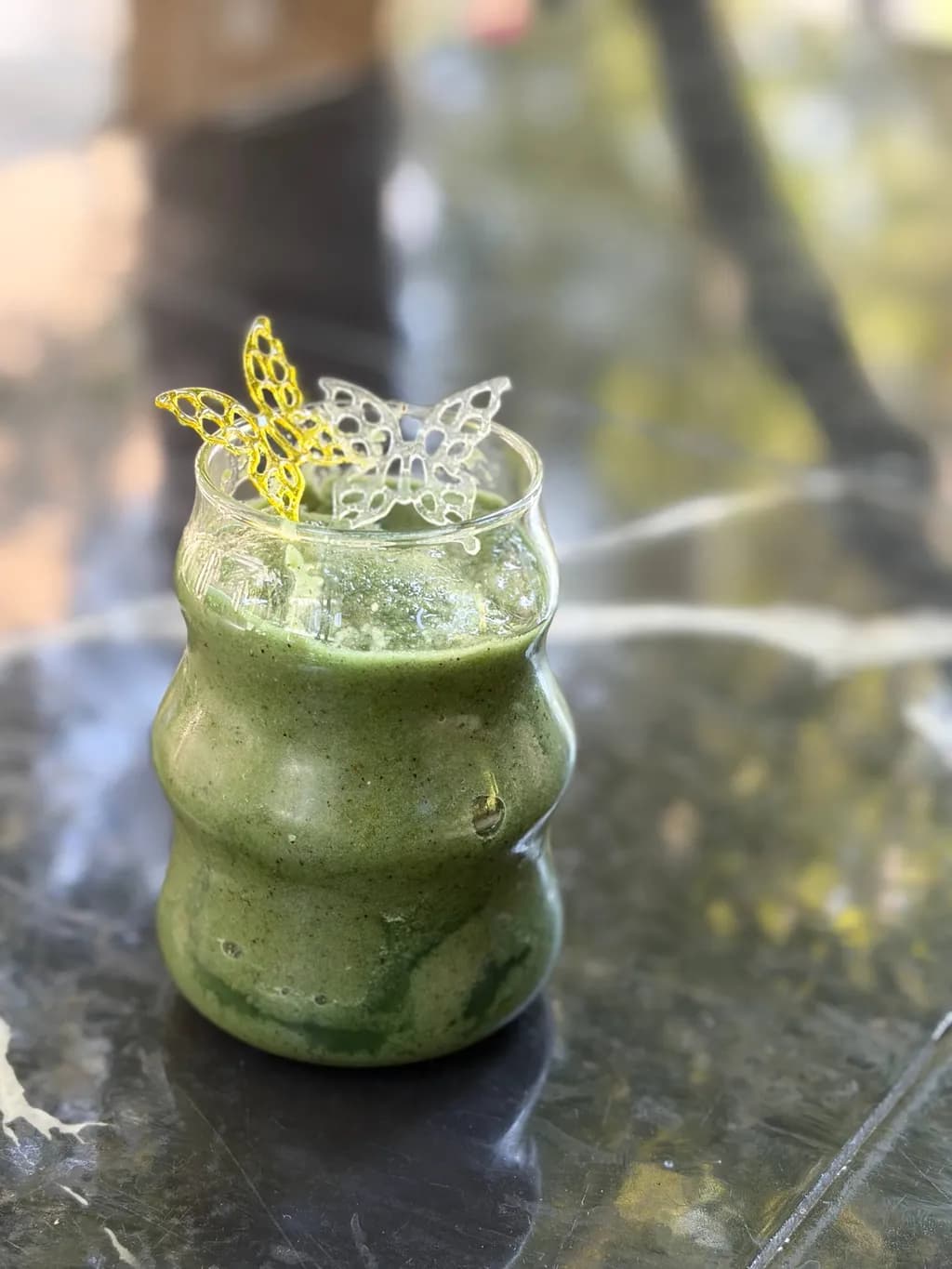 Green Smoothie with Butterflies