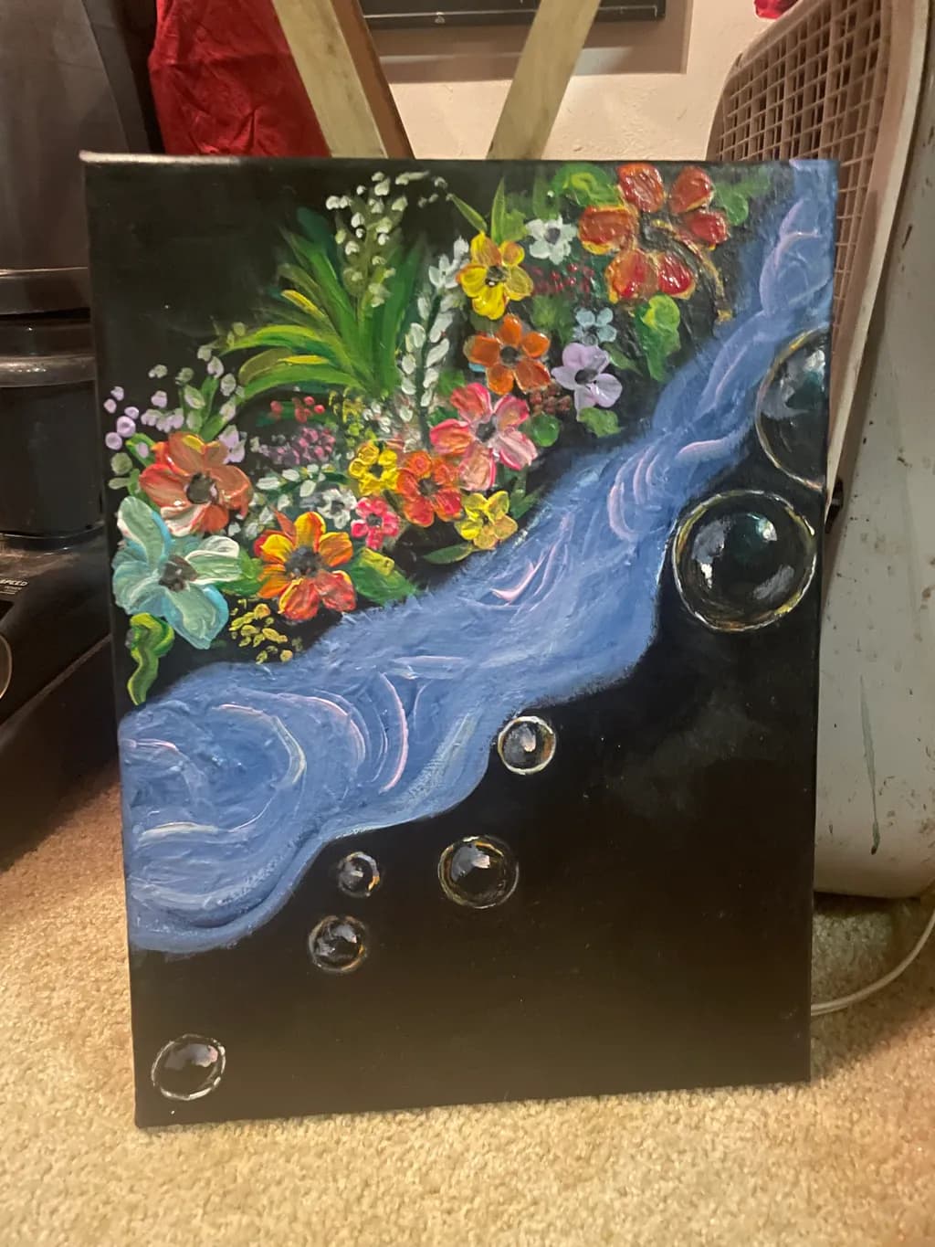 Flowing Stream and Blossoms