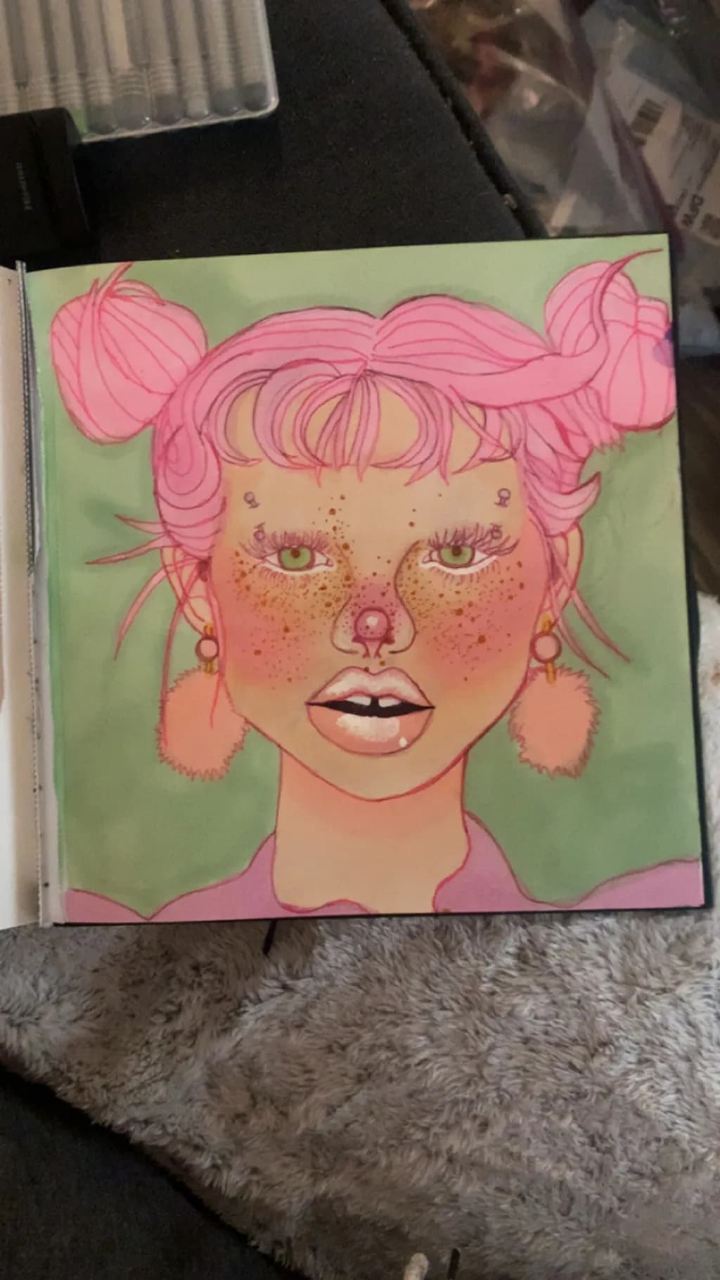 Pink Freckled Portrait