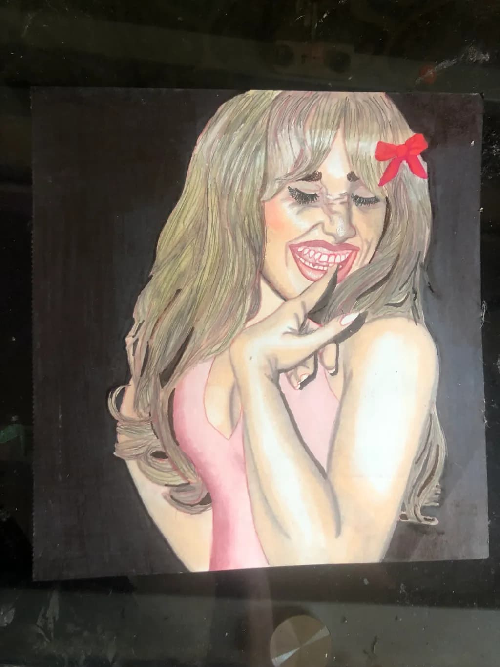Woman with Red Bow
