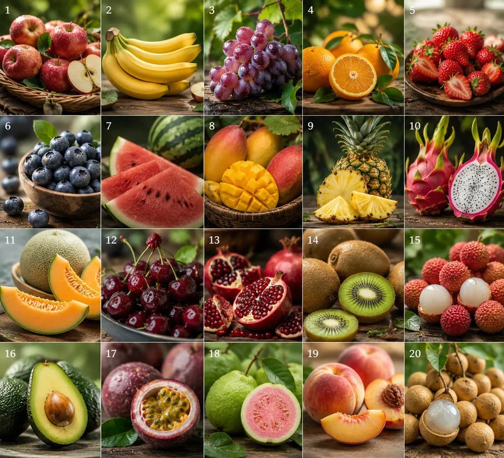 Assorted Fresh Fruits Collection