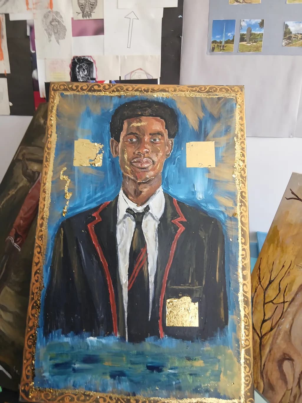 Portrait with Gold Accents